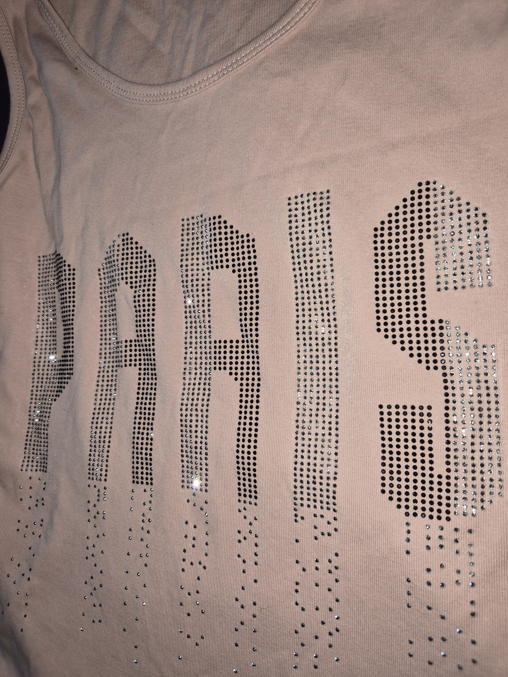Pink Rhinestone 'PARIS' Tank Top - Picture 6 of 7